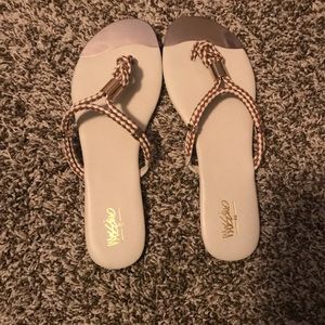 Tan and White Sandals size 8.5
